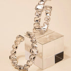 Square Rectangle Rhinestone Gold Silver Hoop Earring For Women