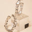 Square Rectangle Rhinestone Gold Silver Hoop Earring For Women