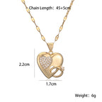 Joint Heart Ring 18K Gold Cubic Zirconia Necklace Pendant Chain Bulk