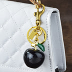 Apple Red Black Blue 18K Gold Plated Charm Keychain For Men Women