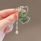 Purple Green Butterfly Gold Cubic Zirconia Copper Brooch For Women Bulk