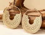 Gold Bohemian Hollow Floral Plain Jewellery Hoop Earrings For Women Bulk