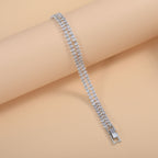 Bulk Elegant Double Row Marquise Gold Silver Plated CZ Copper Bracelet