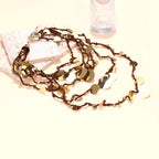 Sequins Paillettes 18K Gold Multi-Layer Threads Necklace Women Bulk
