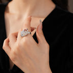 Kitty Cat Face Cubic Zirconia Silver Free Size Ring For Women Bulk