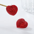 Heart Red Black Gold Silver Rhinestone Crystal Stud Earring Women Bulk