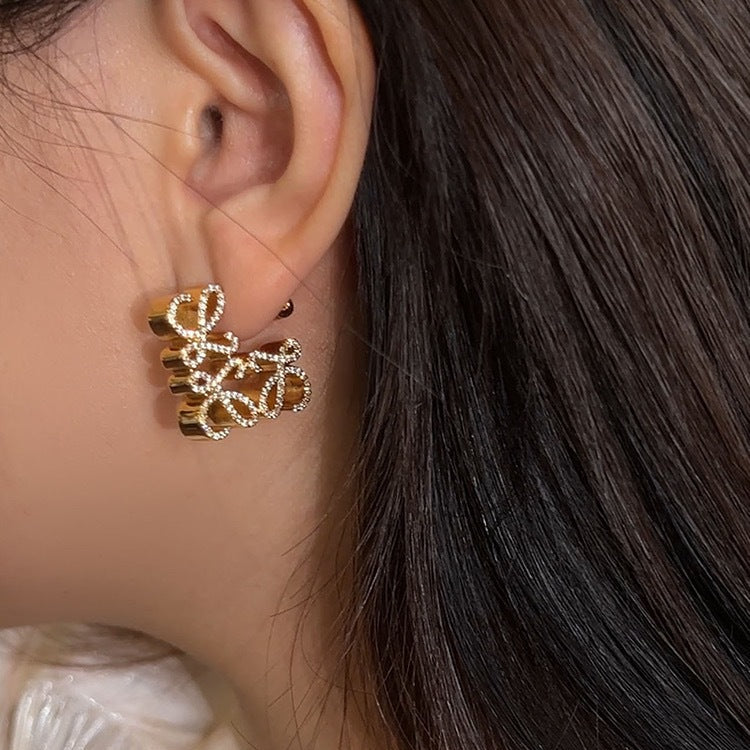 Filigree Square 18K Gold CZ Anti Tarnish Hoop Earrings Bulk Secondary image