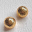 Bold Round Hammered 18K Gold Silver Anti Tarnish Stud Earring Bulk