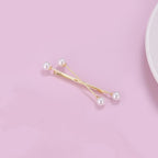 Cross Over 18K Gold White Pearl Anti Tarnish Hair Pin Hair Accessories For Women Kids