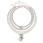 Heart 18K Gold Silver Anti Tarnish Layer Link Chain Necklace Bulk