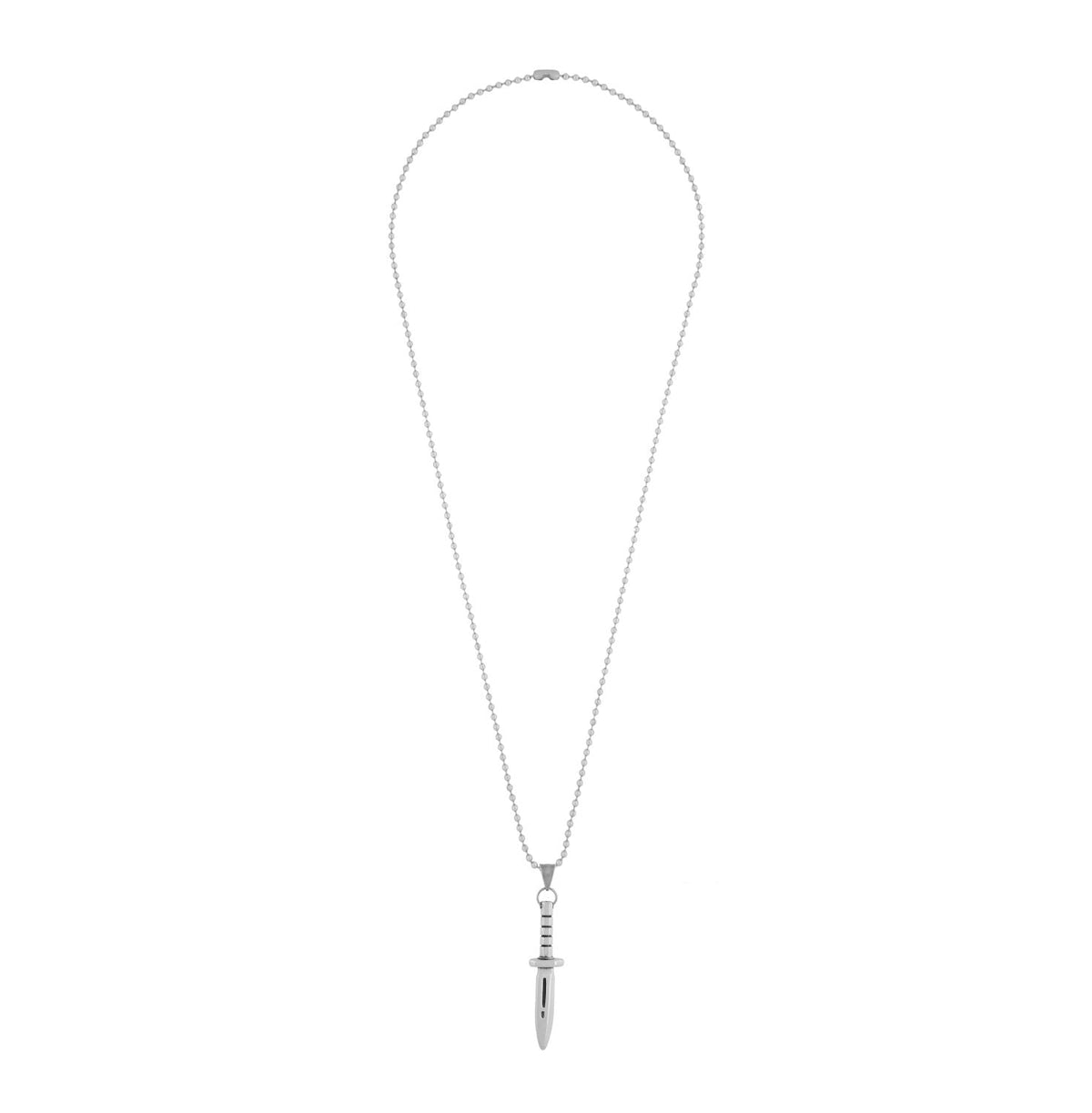 Knife Dagger Silver Stainless Steel Gift Pendant Chain Necklace