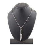 Knife Dagger Silver Stainless Steel Gift Pendant Chain Necklace
