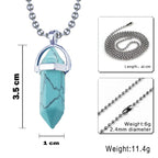 Bullet Pencil Blue Green Turquoise Crystal Pendant Locket Chain Bulk