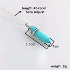 Bullet Pencil Blue Green Turquoise Crystal Pendant Locket Chain Bulk