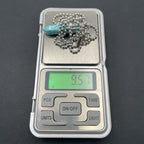 Bullet Pencil Blue Green Turquoise Crystal Pendant Locket Chain Bulk