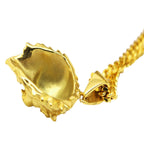 Hip Hop Iced Out Lion King Kings Landing Gold Rhinestone Crystal Stainless Steel Pendant Chain