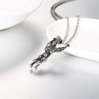 Gym Fitness Body Builder Wrestler Silver Stainless Steel Pendant Chain