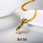Gym Fitness Body Builder Wrestler Gold Stainless Steel Pendant Chain