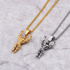 Gym Fitness Body Builder Wrestler Gold Stainless Steel Pendant Chain