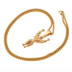Gym Fitness Body Builder Wrestler Gold Stainless Steel Pendant Chain