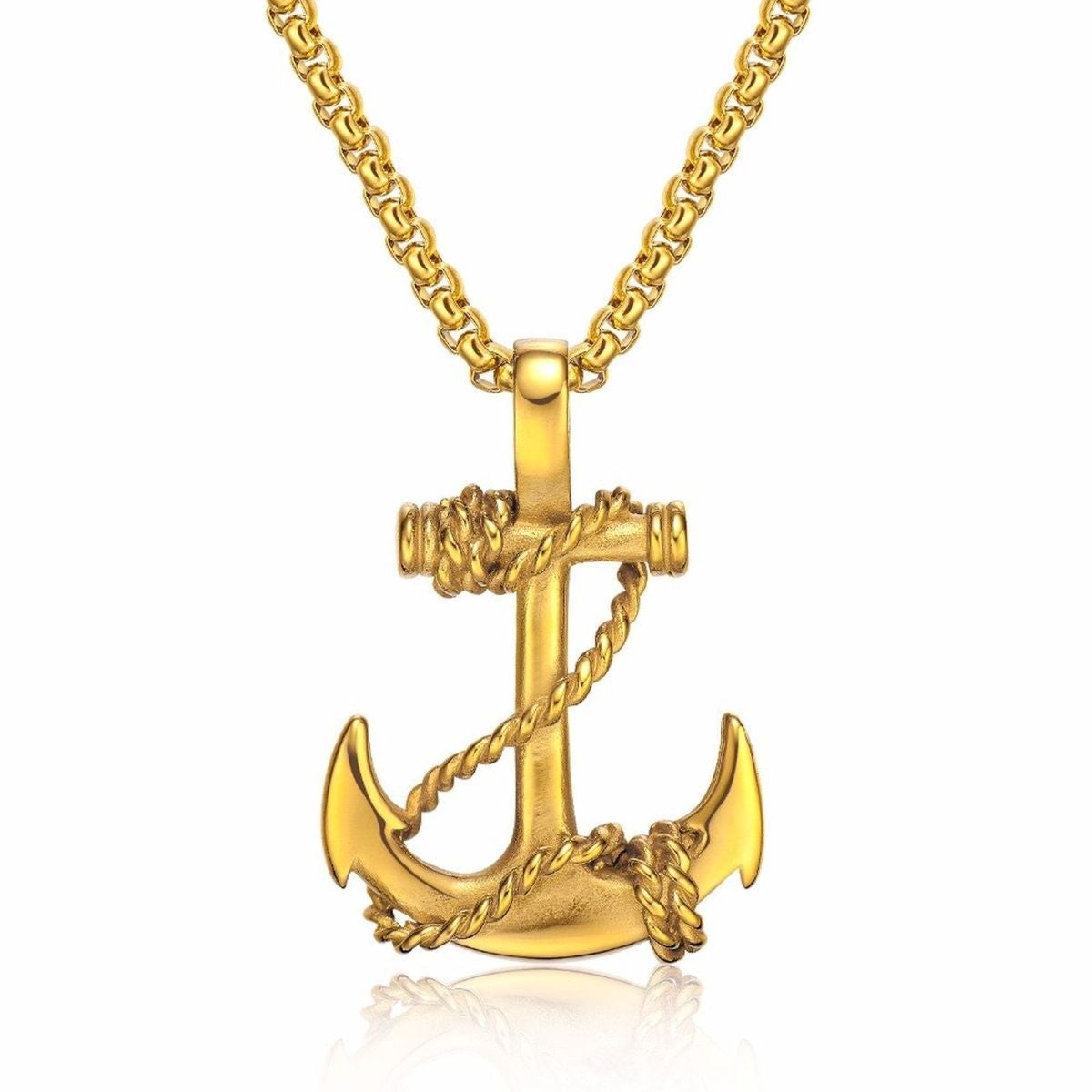 Navy Rudder Anchor Sailor Gold Stainless Steel Pendant Bulk