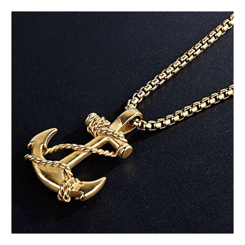 Navy Rudder Anchor Sailor Gold Stainless Steel Pendant Bulk