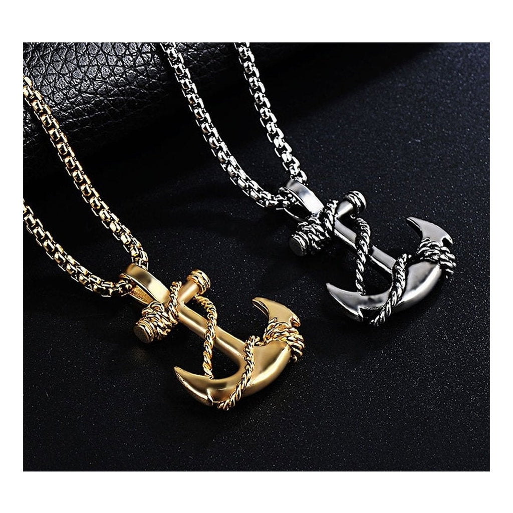 Navy Rudder Anchor Sailor Gold Stainless Steel Pendant Bulk