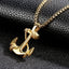 Navy Rudder Anchor Sailor Gold Stainless Steel Pendant Bulk