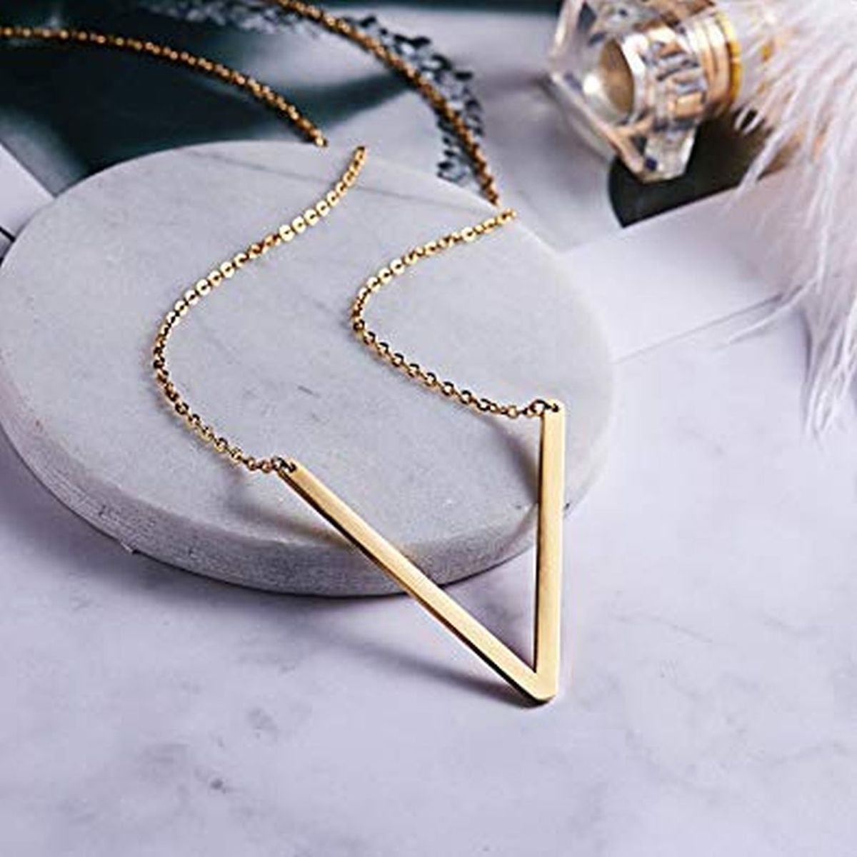 Sideways Alphabet Initial Large All Letter Personalised Customized Engraved Gold Stainless Steel Pendant Necklace