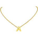 Initial Alphabet Gold Letter A Necklace Pendant Chain Bulk