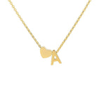 Initial Alphabet Gold Heart Letter A Necklace Pendant Chain Bulk