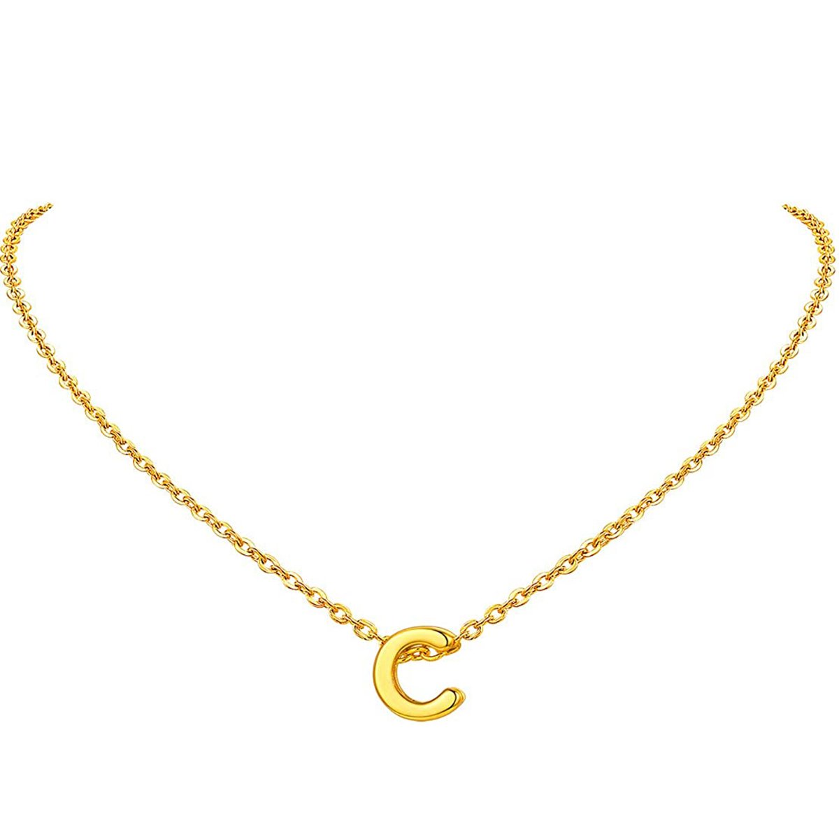 Initial Alphabet Gold Letter A Necklace Pendant Chain Bulk