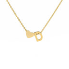 Initial Alphabet Gold Heart Letter A Necklace Pendant Chain Bulk