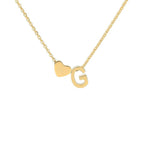 Initial Alphabet Gold Heart Letter A Necklace Pendant Chain Bulk
