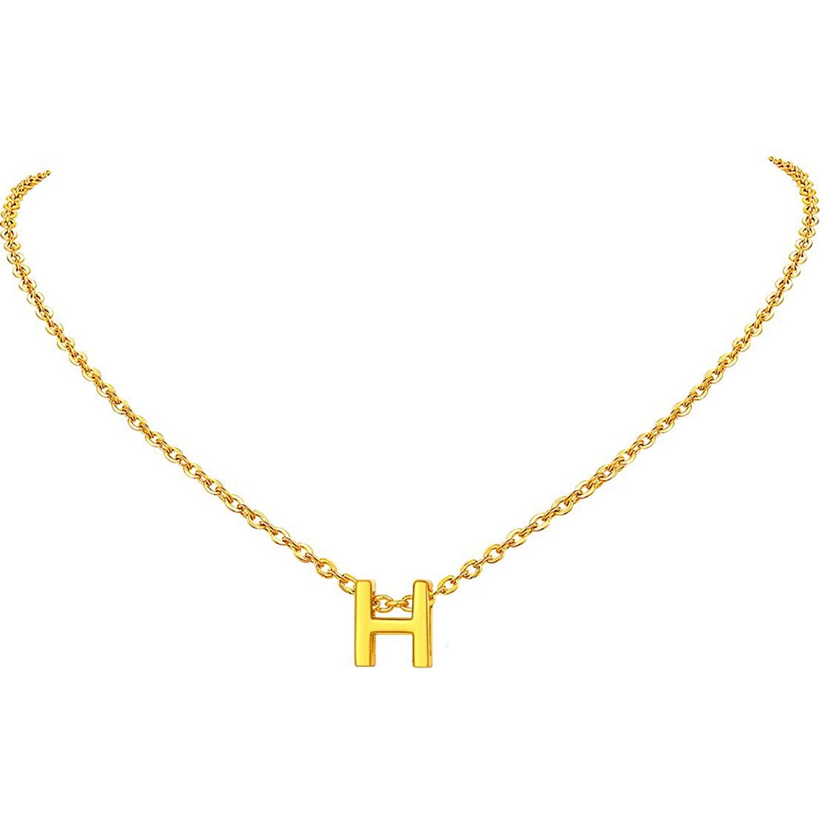 Initial Alphabet Gold Letter A Necklace Pendant Chain Bulk