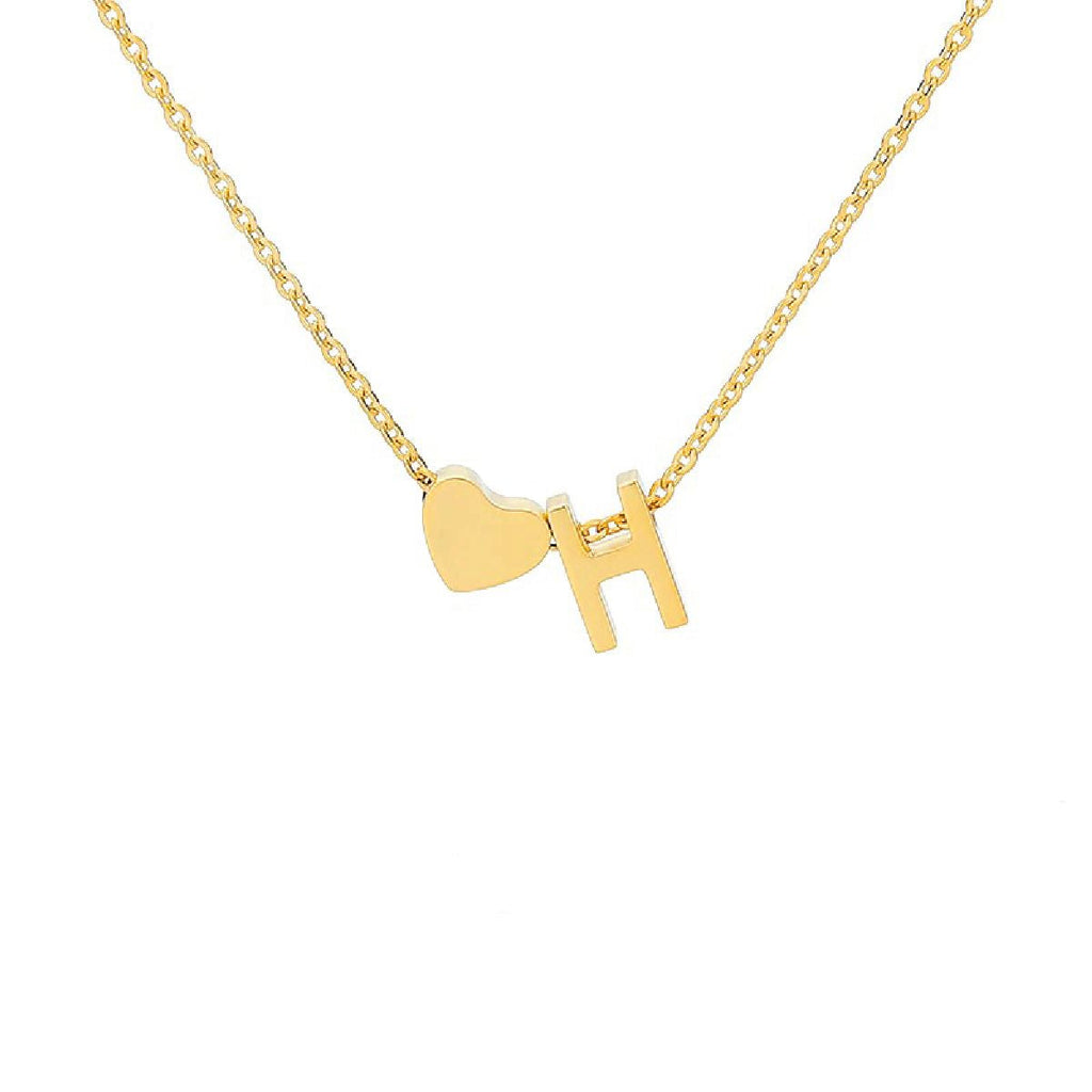 Initial Alphabet Gold Heart Letter A Necklace Pendant Chain Bulk