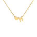 Initial Alphabet Gold Heart Letter A Necklace Pendant Chain Bulk