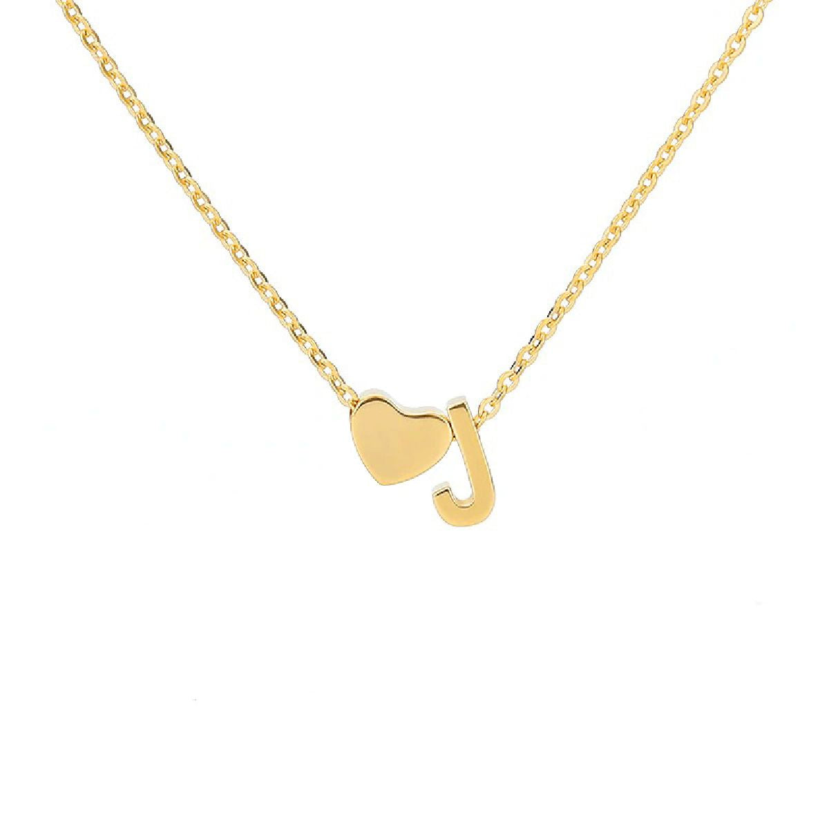 Initial Alphabet Gold Heart Letter A Necklace Pendant Chain Bulk