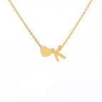 Initial Alphabet Gold Heart Letter A Necklace Pendant Chain Bulk