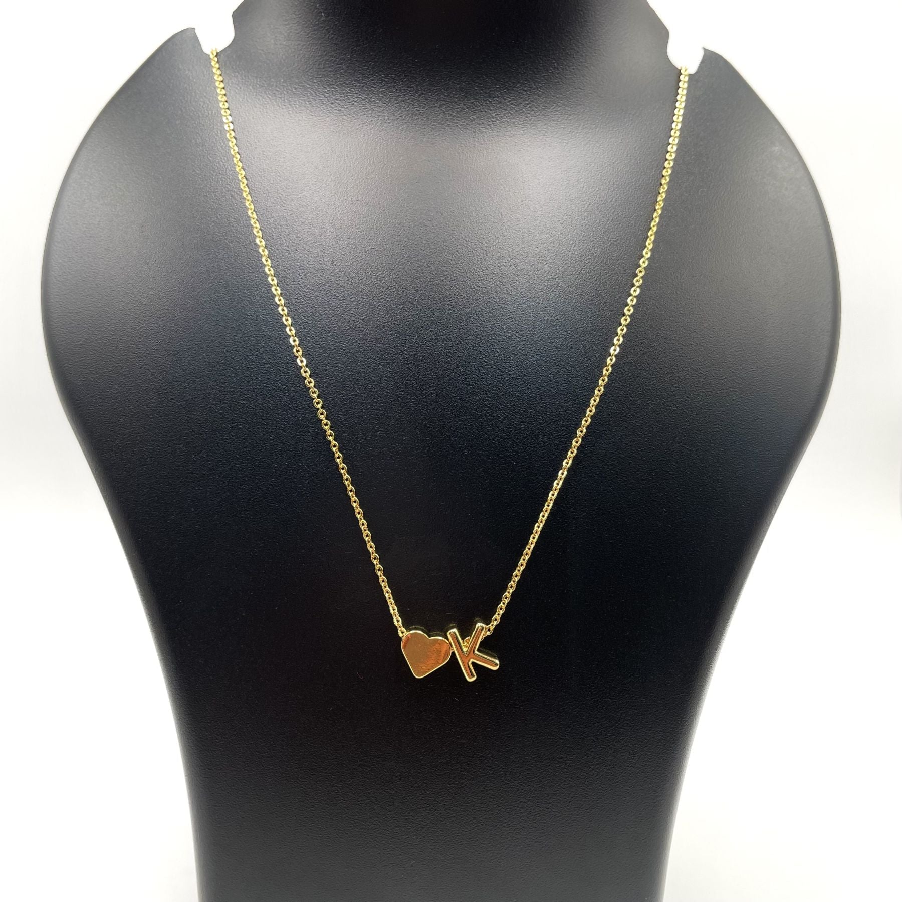 Initial Alphabet Gold Heart Letter A Necklace Pendant Chain Bulk
