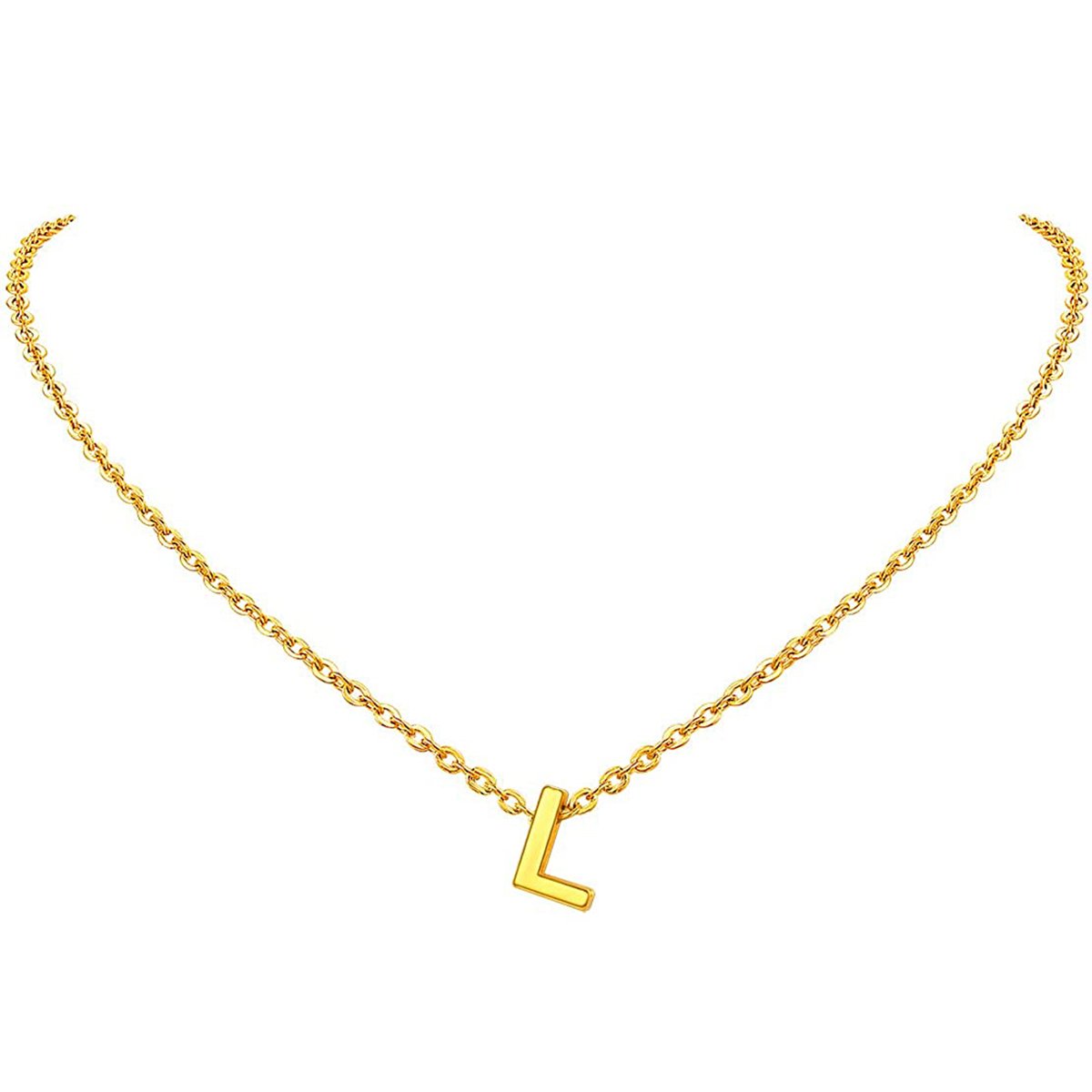 Initial Alphabet Gold Letter A Necklace Pendant Chain Bulk
