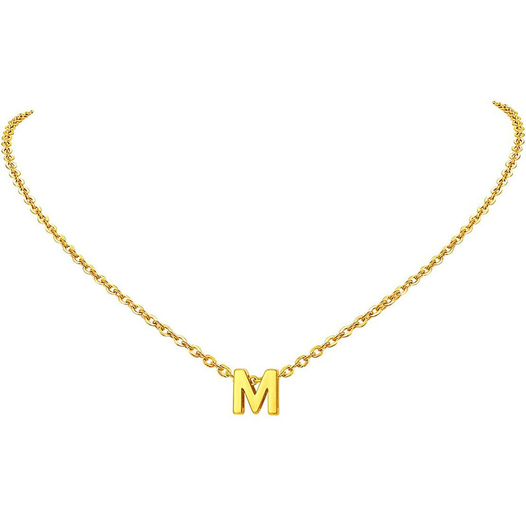Initial Alphabet Gold Letter A Necklace Pendant Chain Bulk