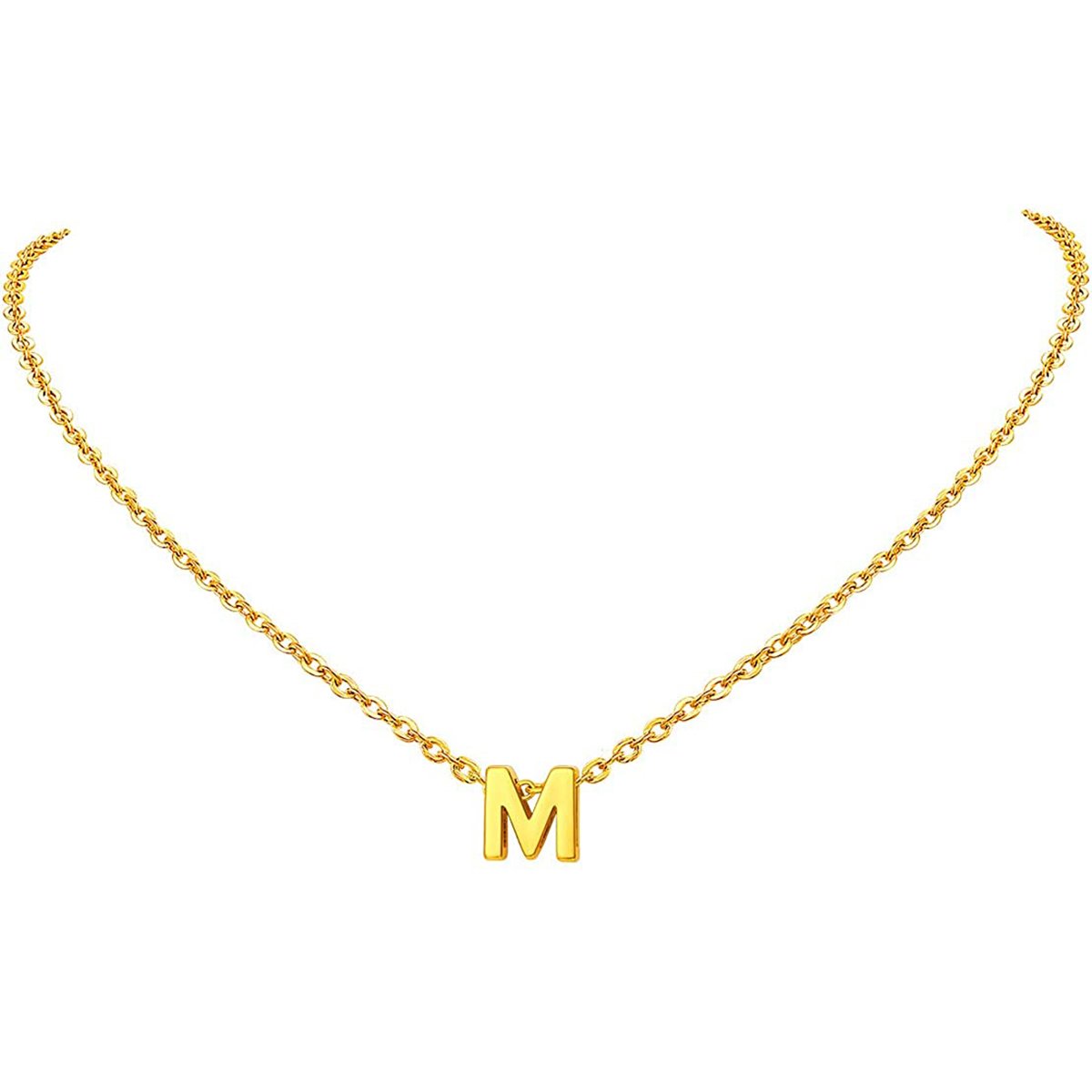 Initial Alphabet Gold Letter A Necklace Pendant Chain Bulk