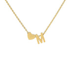 Initial Alphabet Gold Heart Letter A Necklace Pendant Chain Bulk