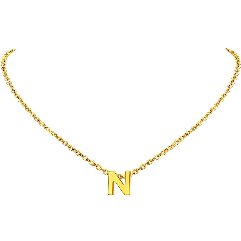 Initial Alphabet Gold Letter A Necklace Pendant Chain Bulk