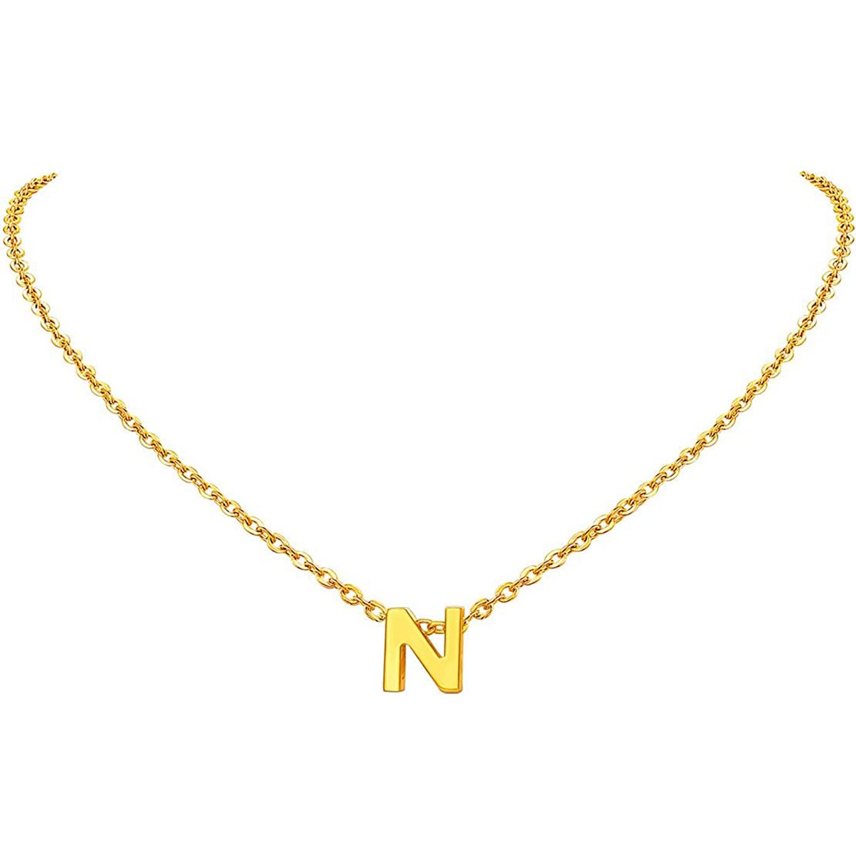 Initial Alphabet Gold Letter A Necklace Pendant Chain Bulk