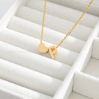 Initial Alphabet Gold Heart Letter A Necklace Pendant Chain Bulk