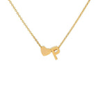 Initial Alphabet Gold Heart Letter A Necklace Pendant Chain Bulk