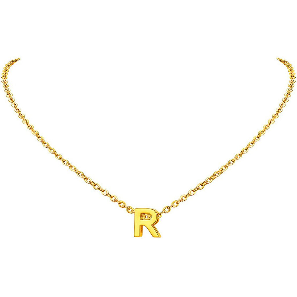 Initial Alphabet Gold Letter A Necklace Pendant Chain Bulk