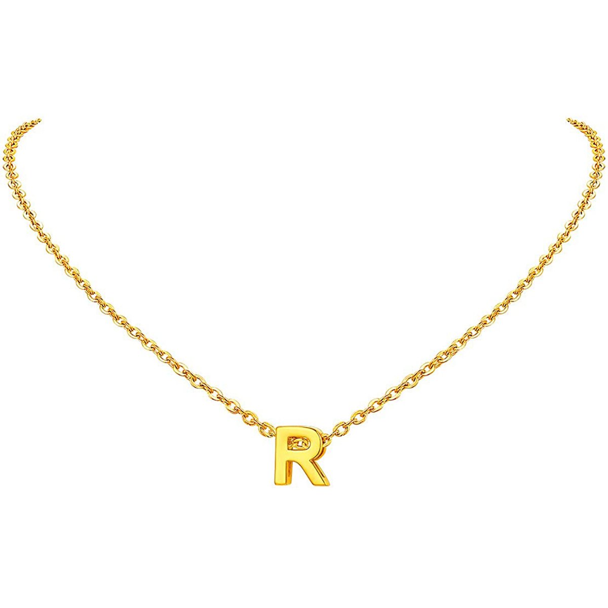 Initial Alphabet Gold Letter A Necklace Pendant Chain Bulk
